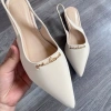 Sục Nữ Mũi Nhọn Chất Tuyết Nhung Đính Chữ Giày Búp Bê Quai Hậu Hở Mũi Sandal Bệt Giá 185k 5