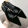 Sục Nữ Mũi Nhọn Chất Tuyết Nhung Đính Chữ Giày Búp Bê Quai Hậu Hở Mũi Sandal Bệt Giá 185k 10