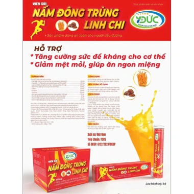Sủi Nấm Đông Trùng Lâm Chi 60v/hộp - Bổ sức đề kháng, giảm giá chỉ 109,555 VND