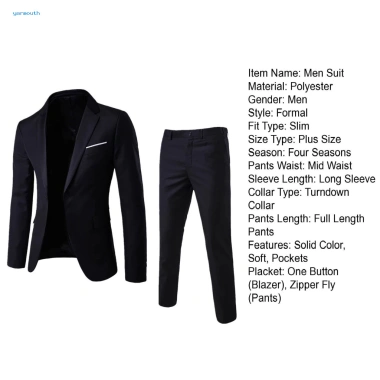 Suit Blazer Nam Dáng Ôm Trơn, Cổ Một Nút Phong Cách Hàng Ngày, Giá 668.833₫