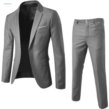 Suit Blazer Nam Dáng Ôm Trơn, Cổ Một Nút Phong Cách Hàng Ngày, Giá 668.833₫