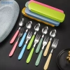 Sun 2 Cái Bộ Muỗng Di Động Thép Không Gỉ, Hộp Ăn Uống Trẻ Em, Đồ Du Lịch VN 8