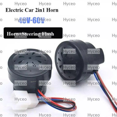 Sừng ba bánh HYCEO 2in1 nhựa LED 48V-60V, đảo chiều, giọng nói - phụ kiện xe đạp điện