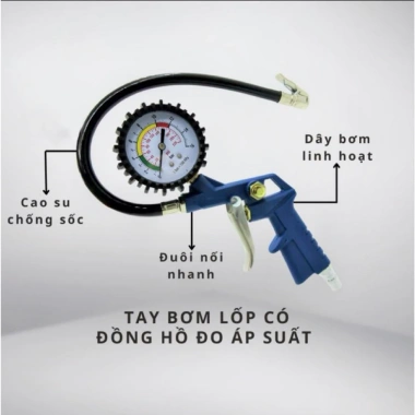 Súng Bơm Lốp Bơm Hơi Đồng Hồ - Giá chỉ 135.000 VNĐ, Công Suất Mạnh, Dễ Dùng, Giá Tốt