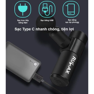 Súng Massage Cầm Tay Mini Rulax RL‑27 – Đấm Lưng, Trị Liệu Toàn Thân 4 Đầu, Bảo Hành Chính Hãng, 985.000₫