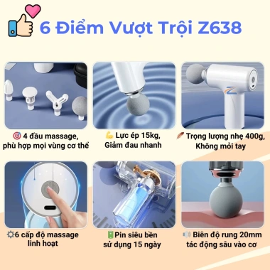 Súng massage cầm tay Zlife mini 16 đầu 99 cấp độ - Giá ưu đãi 189.000₫ 5
