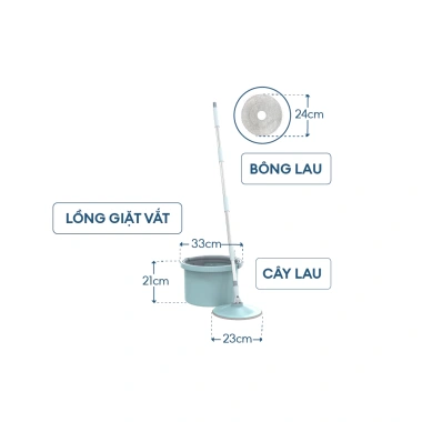 Sunhouse KS-CL235PB Bộ Chổi Lau Nhà Thông Minh Tách Nước Bẩn Xoay 360° 349.000đ