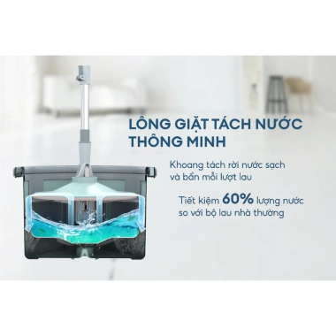 Sunhouse KS-CL235PB Bộ Chổi Lau Nhà Thông Minh Tách Nước Bẩn Xoay 360° 349.000đ