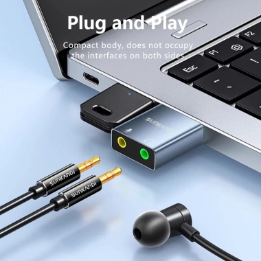 SUNKANDI Hub 3.5mm USB & Type-C Bộ chia tai nghe 7.1 Mono - Card âm thanh trung thực cho PC, Laptop - Giá 89.100₫