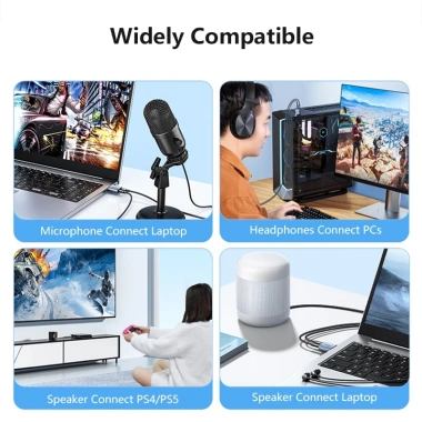 SUNKANDI Hub 3.5mm USB & Type-C Bộ chia tai nghe 7.1 Mono - Card âm thanh trung thực cho PC, Laptop - Giá 89.100₫