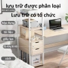 SUNNY Bàn làm việc & học nội thất, kèm giá sách, kích thước lớn, tháo lắp dễ dàng 4