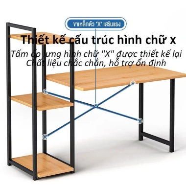 SUNNY Bàn làm việc & học nội thất, kèm giá sách, kích thước lớn, tháo lắp dễ dàng 7