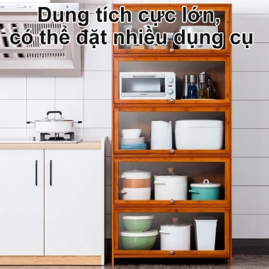 SUNNY BIERE Kệ Đựng Đồ Nhà Bếp Nhiều Tầng - Lưu Trữ Gia Vị, Bát Đĩa, Nồi Cơm Tiết Kiệm Không Gian 7