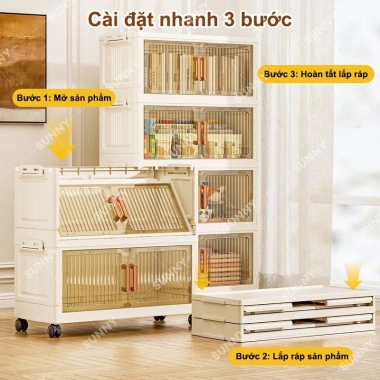 SUNNY Tủ Đựng Đồ Gấp Gọn 50‑70cm Nhựa Bánh Xe – Tiết kiệm không gian bếp, 248.000₫ 2 SUNNY Tủ Đựng Đồ Gấp Gọn 50‑70cm Nhựa Bánh Xe – Tiết kiệm không gian bếp, 248.000₫ 2