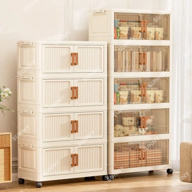 SUNNY Tủ Đựng Đồ Gấp Gọn 50‑70cm Nhựa Bánh Xe – Tiết kiệm không gian bếp, 248.000₫
