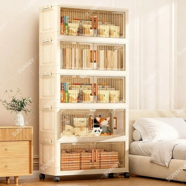 SUNNY Tủ Đựng Đồ Gấp Gọn 50‑70cm Nhựa Bánh Xe – Tiết kiệm không gian bếp, 248.000₫