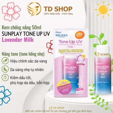 Sunplay Skin Aqua Tone Up UV Essence Lavender SPF50+ PA++++ - Kem chống nắng nâng tông da tối màu 50g Giá 143.750 VNĐ