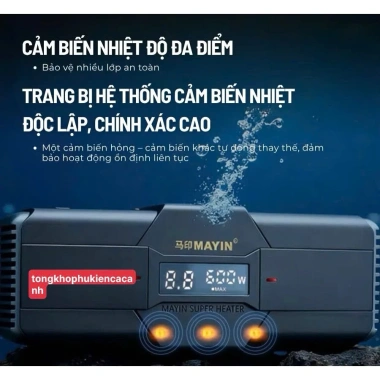 Sưởi bể cá Mayin TITAN 2.025 tự ngắt khi hết nước, tiết kiệm điện 70%, bền, an toàn cá 5