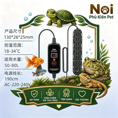 Sưởi nước mini QuanLong 75W cho bể cá, rùa vừa - Tiết kiệm, Giá ưu đãi 310.000₫
