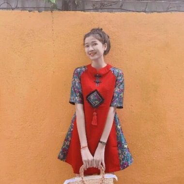 Sườn Xám Cách Tân Trung Hoa - Áo Dài Đầm Tết Đỏ Gấm Lụa Cao Cấp, Giảm Giá 299k Frees Extra Hoàn Xu 15%