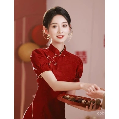 Sườn Xám Đỏ Thanh Lịch cho Bé Gái - Thiết Kế Trung Hoa Cải Tiến, Đồng Hành Mỗi Ngày 6