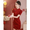 Sườn Xám Đỏ Thanh Lịch cho Bé Gái - Thiết Kế Trung Hoa Cải Tiến, Đồng Hành Mỗi Ngày 8