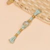 Sườn Xám Tấm Khóa Trung Hoa tay lá vàng, hạt & sợi vàng, đuôi dài, phù hợp Hanfu, giảm giá 5.9k 4
