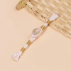 Sườn Xám Tấm Khóa Trung Hoa tay lá vàng, hạt & sợi vàng, đuôi dài, phù hợp Hanfu, giảm giá 5.9k 6