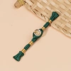 Sườn Xám Tấm Khóa Trung Hoa tay lá vàng, hạt & sợi vàng, đuôi dài, phù hợp Hanfu, giảm giá 5.9k 23