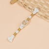 Sườn Xám Tấm Khóa Trung Hoa tay lá vàng, hạt & sợi vàng, đuôi dài, phù hợp Hanfu, giảm giá 5.9k 27