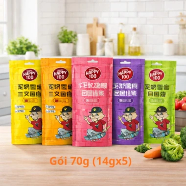 Súp Thưởng WANPY HAPPY 100 Gói 70g (5 Thanh x 14g) - Dinh Dưỡng Cho Mèo 3 Tháng, Giá 39.000₫