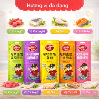 Súp Thưởng WANPY HAPPY 20 gói (5 thanh x14g) cho mèo từ 3 tháng - Giá ưu đãi 385.000₫ 2