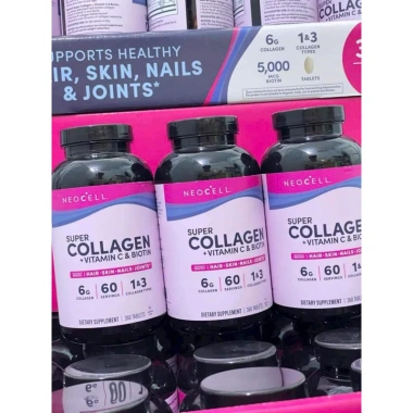 Supper Collagen + Vitamin C & Biotin 360 viên - Neocell Type 1&3 Mỹ, giá ưu đãi 890.000 VND 4 Supper Collagen + Vitamin C & Biotin 360 viên - Neocell Type 1&3 Mỹ, giá ưu đãi 890.000 VND 4
