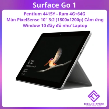 Surface Go 1 10 inch 1.800x1.200 - Intel 4.415Y, Giá 2.3M, Màn hình sắc nét