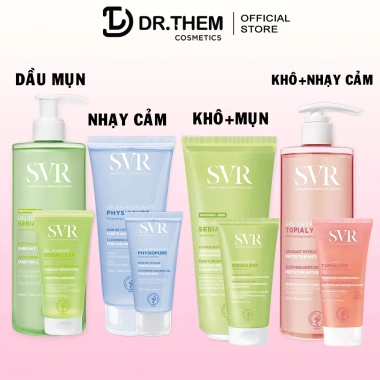 SVR sữa rửa mặt cho da dầu mụn, khô, nhạy cảm 55‑400ml túi refill giá 150.000 3
