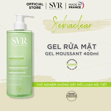 SVR sữa rửa mặt cho da dầu mụn, khô, nhạy cảm 55‑400ml túi refill giá 150.000 4