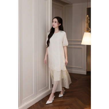 SwanLake Váy Đầm Nữ Maxi Xòe Tay Ngắn Cotton Thêu Hoa Thanh Lịch Tiệc Công Sở 605.520 VND 6