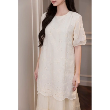 SwanLake Váy Đầm Nữ Maxi Xòe Tay Ngắn Cotton Thêu Hoa Thanh Lịch Tiệc Công Sở 605.520 VND 7