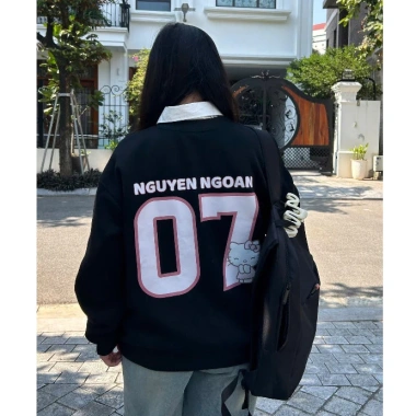 Sweater Hello Kitty cặp đôi nỉ bông cotton 380gsm ấm áp unisex giảm giá 119.999₫