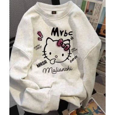 Sweater in hình mèo không bông tróc 350gsm dày dặn mùa thu đông Local Brand RTOML giá 69k