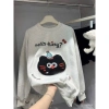 Sweater in hình mèo không bông tróc 350gsm dày dặn mùa thu đông Local Brand RTOML giá 69k 9