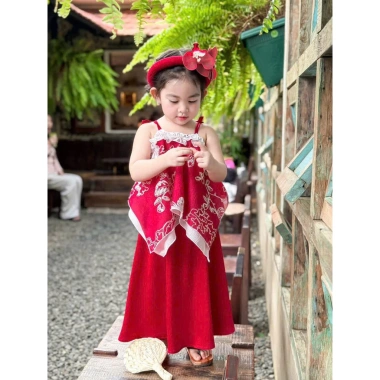 SY9 Kèm Mấn Hoa - Sét Yếm TẾT 2.026 + Váy Hoa Nguyệt Xinh Xắn cho Bé Vani Kids 139k 6