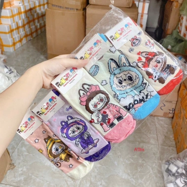 T08 Set 10 Đôi Tất LABUBU Cổ Ngắn Dễ Thương, Thoáng Khí, Mềm Mại - Giá 57.630₫