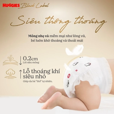 Tã Bỉm Dán Huggies Black Label Cao Cấp MC901 - Siêu Thấm Hút Mỏng Nhẹ Giá 249.000 VND 9 Tã Bỉm Dán Huggies Black Label Cao Cấp MC901 - Siêu Thấm Hút Mỏng Nhẹ Giá 249.000 VND 9