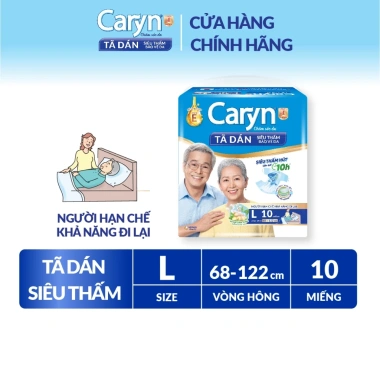 Tã bỉm dán người lớn Caryn siêu thấm size L, hạn chế đi lại, 8/10/20/40 pcs, 87.000 VND 2