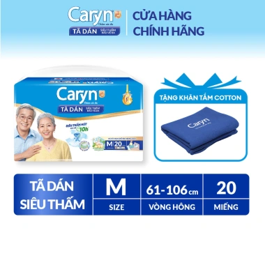 Tã bỉm dán người lớn Caryn siêu thấm size L, hạn chế đi lại, 8/10/20/40 pcs, 87.000 VND 8