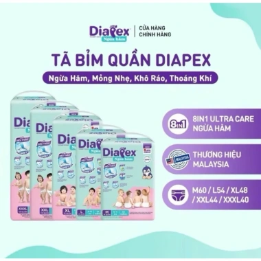 Tã bỉm Diapex ngừa hăm, đủ size tã quần và dán, da bé khô thoáng 10h, chỉ 56.001 VND 6 Tã bỉm Diapex ngừa hăm, đủ size tã quần và dán, da bé khô thoáng 10h, chỉ 56.001 VND 6