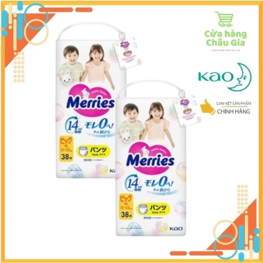 Tã bỉm/quần Merries siêu cộng miếng Jumbo Nhật, L54 XL46 XXL30 - giá 309.000đ