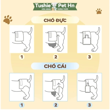 Tã cao cấp Tushie Treats cho chó đực 2-5kg dùng một lần - giá ưu đãi 37.500₫ 8