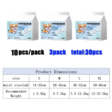 Tã chó đực không tràn siêu thấm 1-37.5kg S/M/L/XL - Giá giảm 21% chỉ 258.816₫ 8